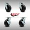 Service Caster 6 Inch Stainless Steel Polyolefin Swivel Caster Set with Ball Bearings 2 Brakes SCC-SS30S620-POB-2-TLB-2 - alternate 5